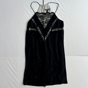 EXPRESS BLACK LACE SLIP MIDI HALTER DRESS Size XS
